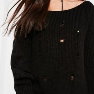 Size M/L NastyGal Distressed Sweater Dress